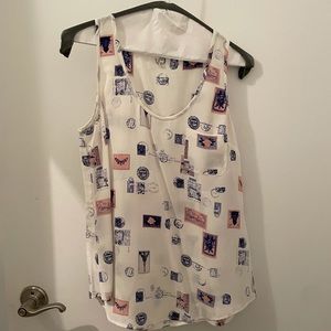 Joie-perfect condition silk tank top-white stamps